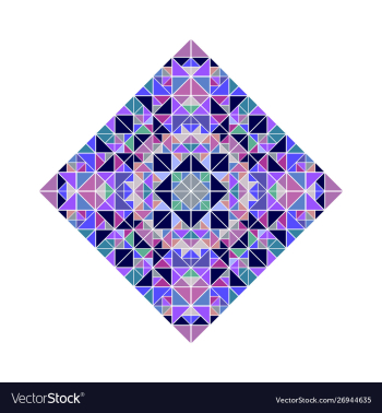 Isolated ornate triangle mosaic diagonal square vector image Isolated ornate triangle mosaic diagonal square vector image