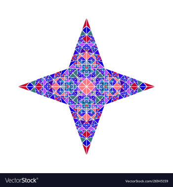 Isolated polygonal geometrical mosaic star symbol vector image Isolated polygonal geometrical mosaic star symbol vector image