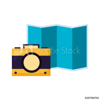 Isolated travel map and camera vector design Isolated travel map and camera vector design