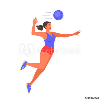 Isolated vector illustration of female volleyball player Isolated vector illustration of female volleyball player