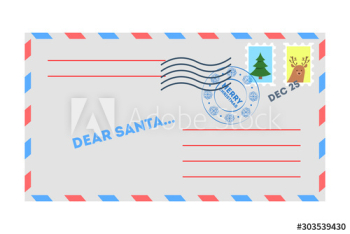 Isolated vector illustration of letter to Santa Claus Isolated vector illustration of letter to Santa Claus