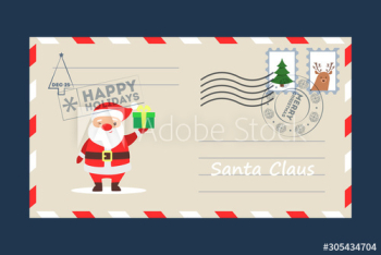 Isolated vector illustration of letter to Santa Claus Isolated vector illustration of letter to Santa Claus
