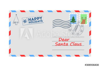 Isolated vector illustration of letter to Santa Claus Isolated vector illustration of letter to Santa Claus