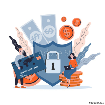 Isolated vector illustration of money protection concept, Isolated vector illustration of money protection concept,