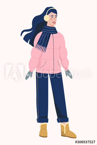 Isolated vector illustration of people wearing warm winter Isolated vector illustration of people wearing warm winter
