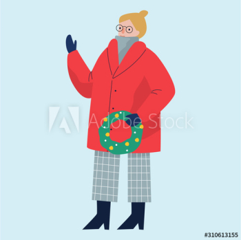 Isolated vector illustration of people wearing warm winter Isolated vector illustration of people wearing warm winter