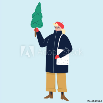Isolated vector illustration of people wearing warm winter Isolated vector illustration of people wearing warm winter