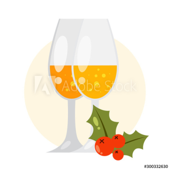 Isolated vector illustration of two glasses of champagne Isolated vector illustration of two glasses of champagne