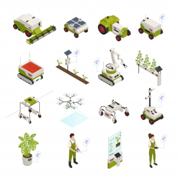 Isometric agriculture automation elements collection Free Vector Isometric agriculture automation elements collection Free Vector