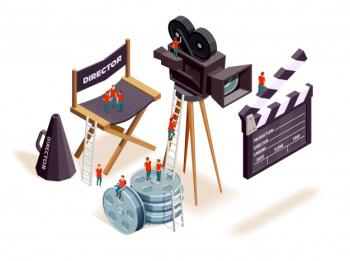 Isometric cinema elements concept Free Vector Isometric cinema elements concept Free Vector