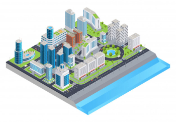 Isometric city composition Free Vector Isometric city composition Free Vector