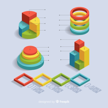 Isometric collection of infographic elements Isometric collection of infographic elements