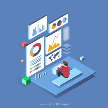 Isometric data visualization concept background Free Vector Isometric data visualization concept background Free Vector
