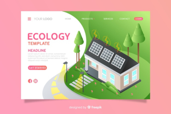 Isometric ecology landing page template Free Vector Isometric ecology landing page template Free Vector