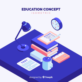 Isometric education concept background Free Vector Isometric education concept background Free Vector