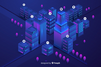 Isometric futuristic city background Isometric futuristic city background