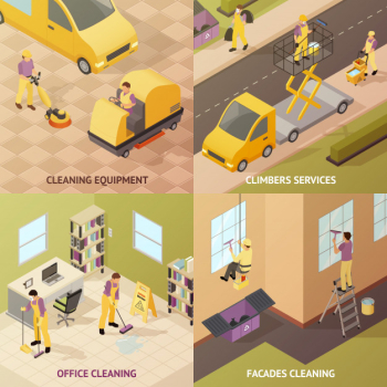 Isometric industrial cleaning Free Vector Isometric industrial cleaning Free Vector