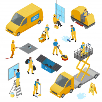 Isometric industrial cleaning icon set Free Vector Isometric industrial cleaning icon set Free Vector