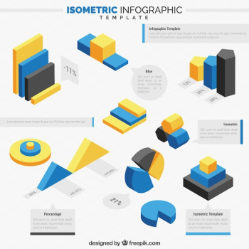 Isometric infographic elements template Isometric infographic elements template