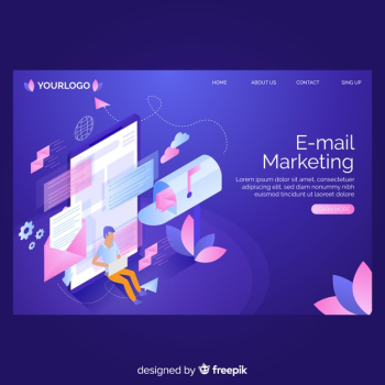 Isometric landing page Isometric landing page