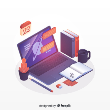 Isometric online education concept Free Vector Isometric online education concept Free Vector