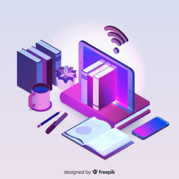 Isometric online education concept Free Vector Isometric online education concept Free Vector