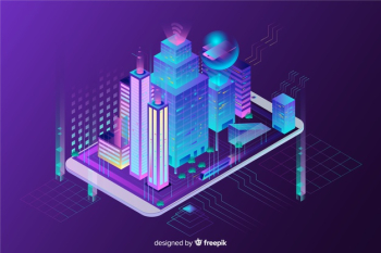 Isometric smart city background Free Vector Isometric smart city background Free Vector
