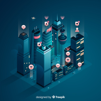 Isometric smart city background Free Vector Isometric smart city background Free Vector