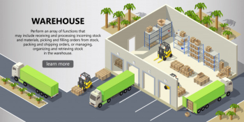 isometric warehouse, delivery service isometric warehouse, delivery service