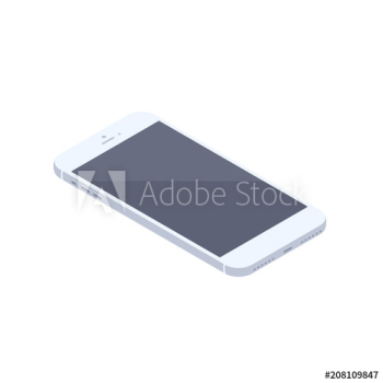 Isometric white smartphone isolated illustration Isometric white smartphone isolated illustration