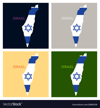 Israel map painted in the color of the flag vector image Israel map painted in the color of the flag vector image