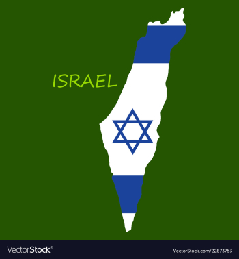 Israel map painted in the color of the flag vector image Israel map painted in the color of the flag vector image