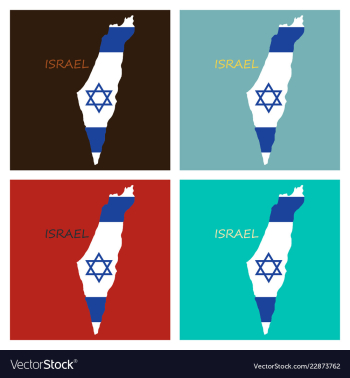 Israel map painted in the color of the flag vector image Israel map painted in the color of the flag vector image