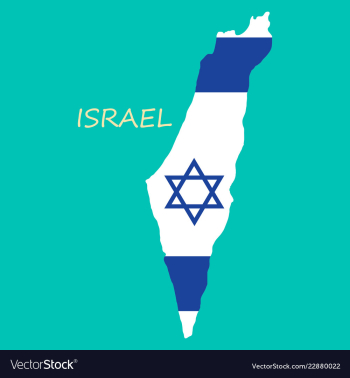 Israel map painted in the color of the flag vector image Israel map painted in the color of the flag vector image