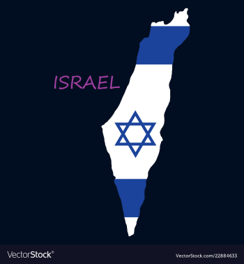 Israel map painted in the color of the flag vector image Israel map painted in the color of the flag vector image