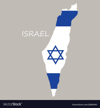 Israel map painted in the color of the flag vector image Israel map painted in the color of the flag vector image