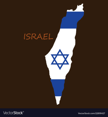 Israel map painted in the color of the flag vector image Israel map painted in the color of the flag vector image