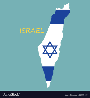 Israel map painted in the color of the flag vector image Israel map painted in the color of the flag vector image