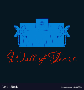 Israel wall of tears time to travel travel poster vector image Israel wall of tears time to travel travel poster vector image