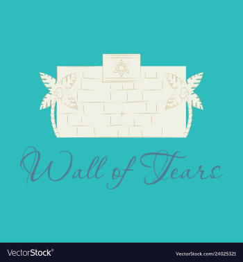Israel wall of tears time to travel travel poster vector image Israel wall of tears time to travel travel poster vector image