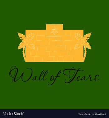 Israel wall of tears time to travel travel poster vector image Israel wall of tears time to travel travel poster vector image