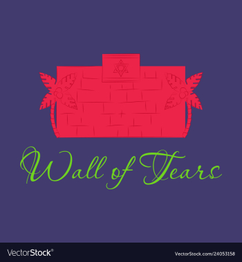 Israel wall of tears time to travel travel poster vector image Israel wall of tears time to travel travel poster vector image