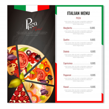 Italian pizza menu design Free Vector Italian pizza menu design Free Vector