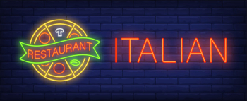 Italian restaurant neon sign Italian restaurant neon sign