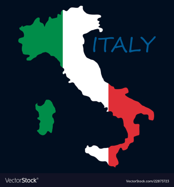 Italy map with flag inside italy map map vector image