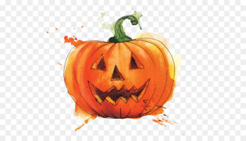 Jack-o'-lantern Calabaza Pumpkin Watercolor painting Gourd - watercolor pumpkin 