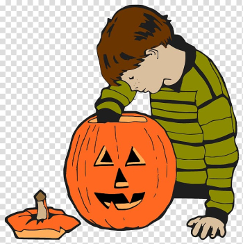 Jack-o'-lantern Winter squash Calabaza Human behavior , boy transparent background PNG clipart