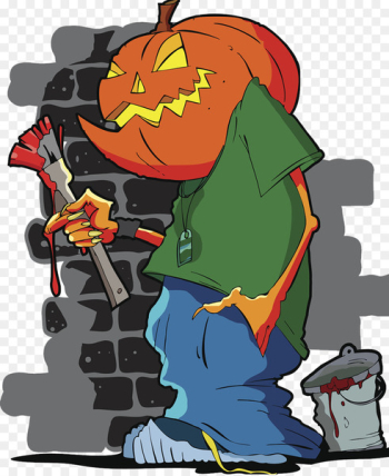 Jack Skellington Halloween Graffiti Drawing Illustration - Halloween cartoon pumpkin head 