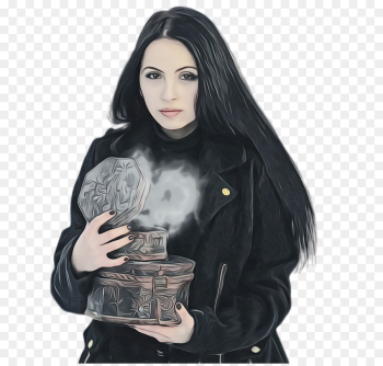 jacket outerwear leather black hair long hair jacket outerwear leather black hair long hair