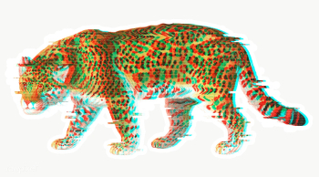 Jaguar with glitch effect  sticker with white border overlay | Free  transparent png - 2350625